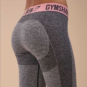 Gymshark Flex Leggings - Charcoal Marl/Peach Pink